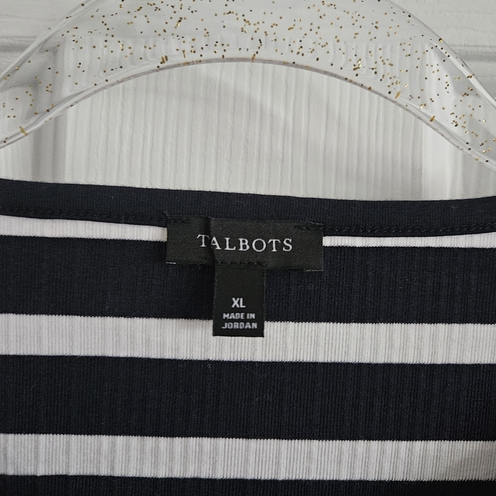 NWOT Talbots Variegated Ribbed Cardigan/Button Front Ribbed Top - Picture 9 of 10